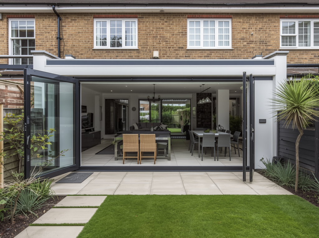 Camden House rear extension and landscaped garden by RIBA chartered residential architects in London